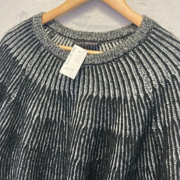 Lane Bryant Oversized Sweater NEW Womens Sz 18/20 Gray Black Pullover Casual NWT - Picture 11 of 14
